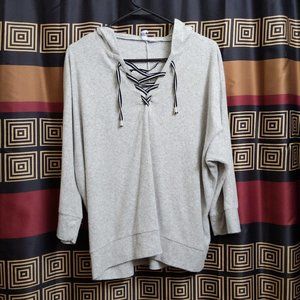 Clearance Lace Up Hooded Sweatshirt